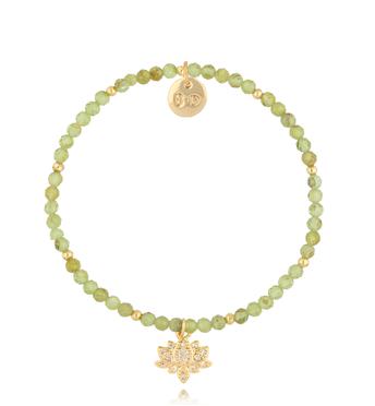 Bransoletka zielona z olwinami Lotus BTW2263