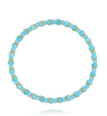 Bransoletka z turkusowych kamieni i szklanych koralików BTW3623