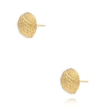 Kolczyki kule złote fakturowane KSY0377