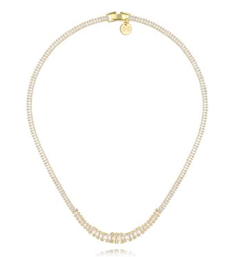 Naszyjnik typu tennis w złotej oprawie NS0422