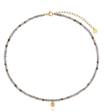 Naszyjnik z labradorytami i sercem NTW1662