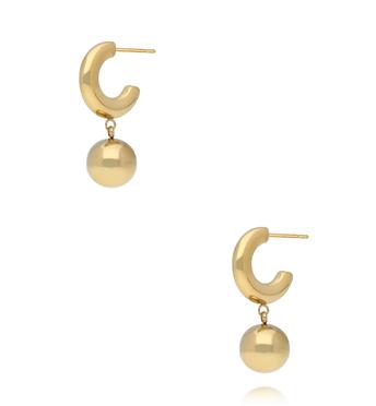 Kolczyki koła złote z kulką KSY0623