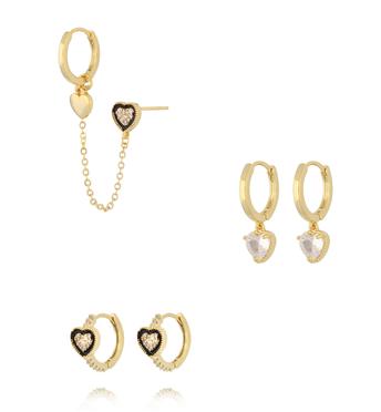 Zestaw kolczyków z sercami KMB0059
