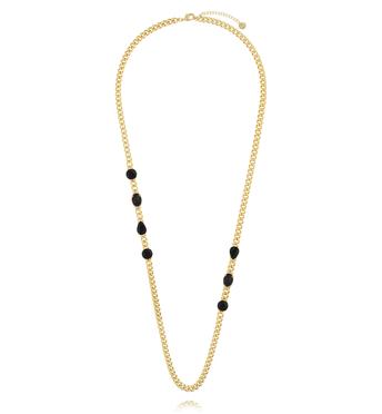 Naszyjnik łańcuch z czarnymi kryształkami NS0408