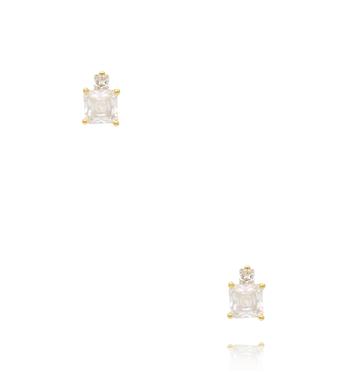 Kolczyki z podwójną cyrkonią delikatne KSS2165