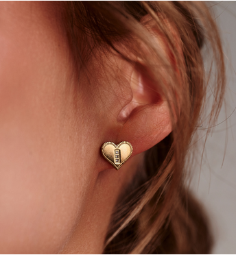 Kolczyki wkrętki w kształcie serca złote KSY0620