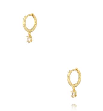 Kolczyki okrągłe złote z kryształkami KSS2195