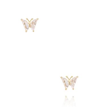 Zestaw złoconych kolczyków – kokardki, kwiatki i motylki KMB0010