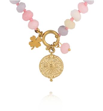 Naszyjnik pastelowy z jadeitami NPA1374