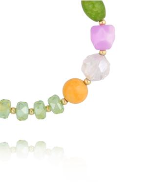 Bransoletka z barwionym jadeitem, akrylem i szkłem BSC2386