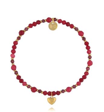 Bransoletka z granatami i sercem BTW3744