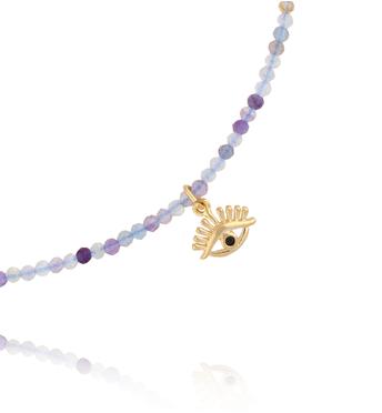 Naszyjnik z fluorytami i okiem NTW1477