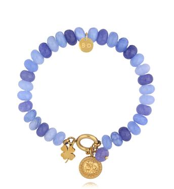 Bransoletka niebieska z agatami BPA0537