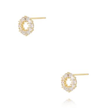 Kolczyki koła cyrkonie, złote KCA0176