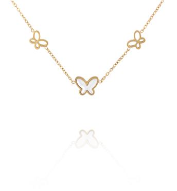 Naszyjnik z motylkami złoty NSY0890