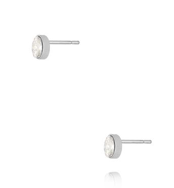 Kolczyki z kryształkiem srebrne owalne KSY0708