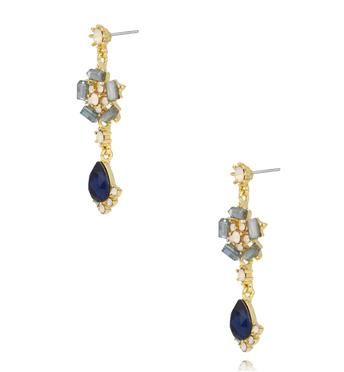 Kolczyki wiszące z szarymi i granatowymi kryształami KSS2129