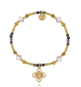 Bransoletka z labradorytami i koniczynką BTW3556