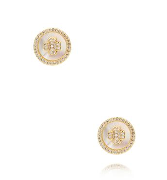 Kolczyki okrągłe z motywem koniczynki KSS2107