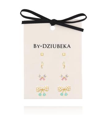 Zestaw kolczyków pozłacanych z cyrkoniami KLT0059