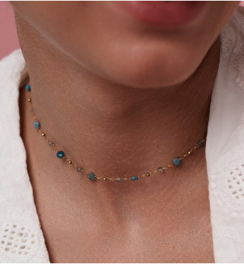 Naszyjnik z apatytami ze stali szlachetnej NPA1605