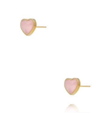 Kolczyki serca z kwarcem różowym KSA2578