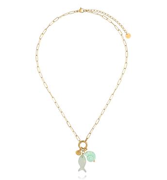 Naszyjnik z rybką w kolorze mięty NSY0752