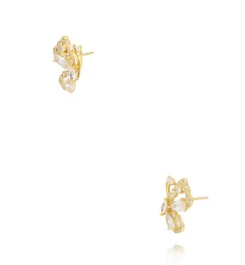 Kolczyki złote motylki z cyrkoniami KSS2185