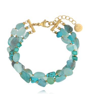 Bransoletka z amazonitu, apatytu i turkusu BSC2392