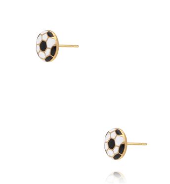 Kolczyki piłki futbolowe z emalią KSY0680