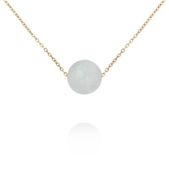 Naszyjnik z jadeitem na delikatnym złotym łańcuszku NLB0403