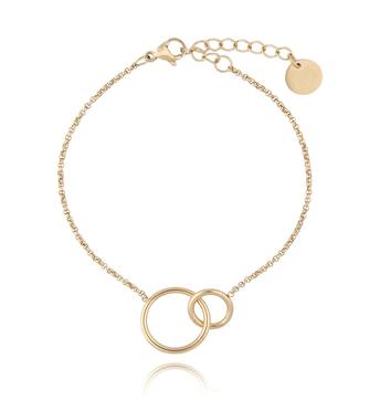 Bransoletka pozłacana z kółkami ze stali szlachetnej BSA0033