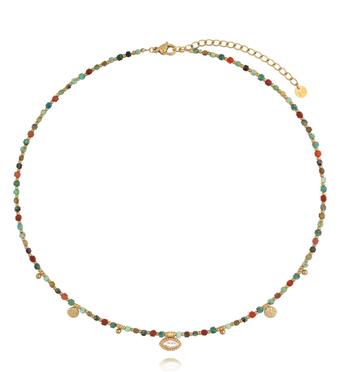 Naszyjnik z kolorowych kamieni z zawieszką NTW1583