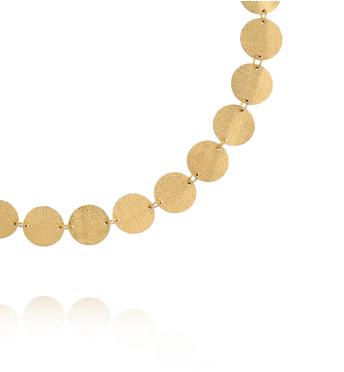 Naszyjnik złoty z fakturowanymi kołami NEA0297