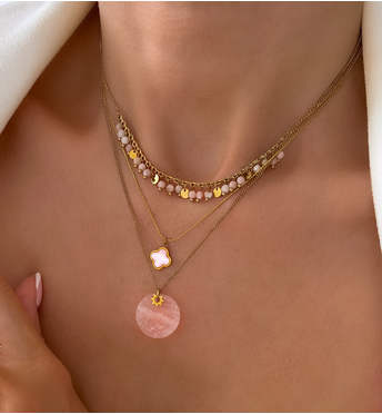 Naszyjnik z opalami różowymi Paradise Jewels NPA1248