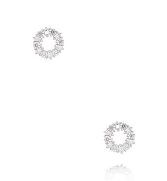 Kolczyki koła cyrkonie, srebrne KCA0175