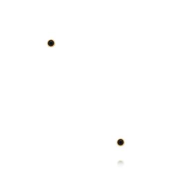 Zestaw drobnych kolczyków złoconych z czarną cyrkonią KMB0008