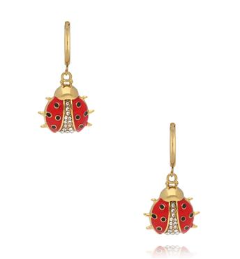 Kolczyki koła z zawieszką biedronką KSY0677