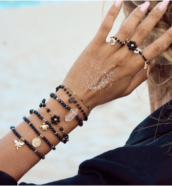 Bransoletka z kryształkami czarna Stunning  BSC1168