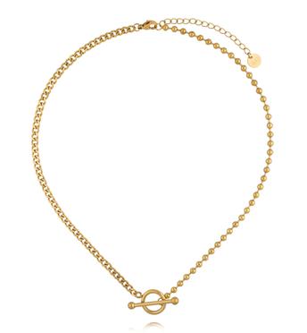 Naszyjnik z zapięciem toggle w kolorze złota NSY0896