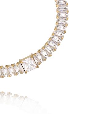 Bransoletka z prostokątnymi cyrkoniami BSY0522