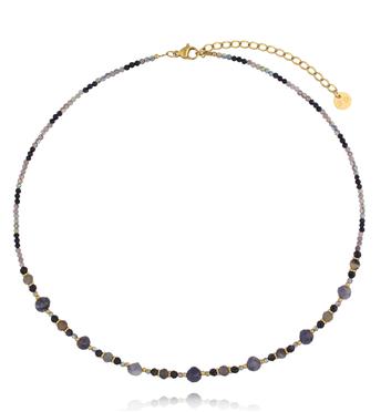 Naszyjnik z nocą Kairu, lolitu i szklanych koralików NTW1572