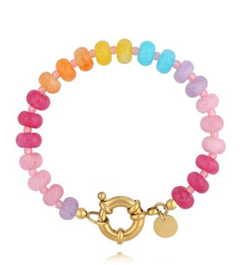 Bransoletka z jadeitów w kolorach tęczy BSC2369