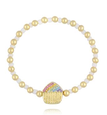 Bransoletka dla dziewczynki kolorowa z zawieszką BSS0293