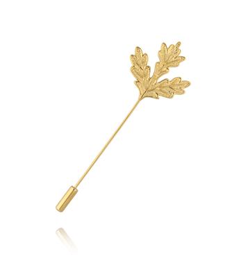 Broszka szpilka z motywem liścia dębu BRSA0010