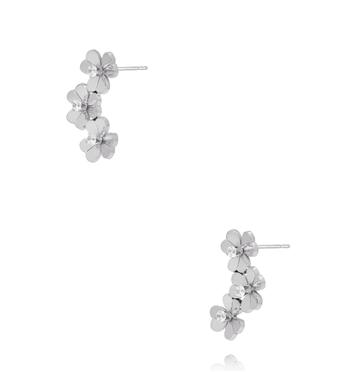 Kolczyki z kwiatuszkami srebrne KSY0696