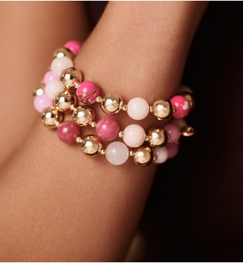 Zestaw różowo złotych bransoletek BSC2380