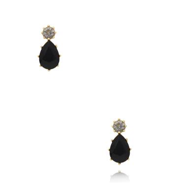 Kolczyki z czarnym kryształkiem KSS2100
