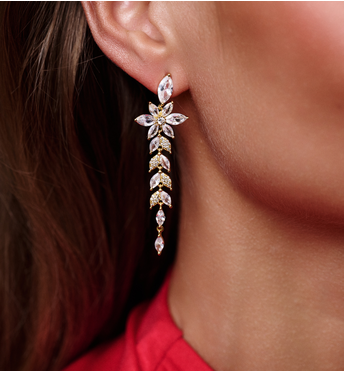 Kolczyki z kryształami złote KSS2154