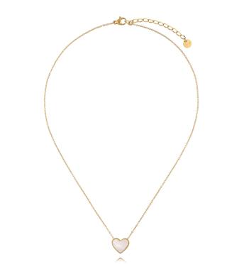 Naszyjnik złoty z serduszkiem z masy perłowej NSY0622